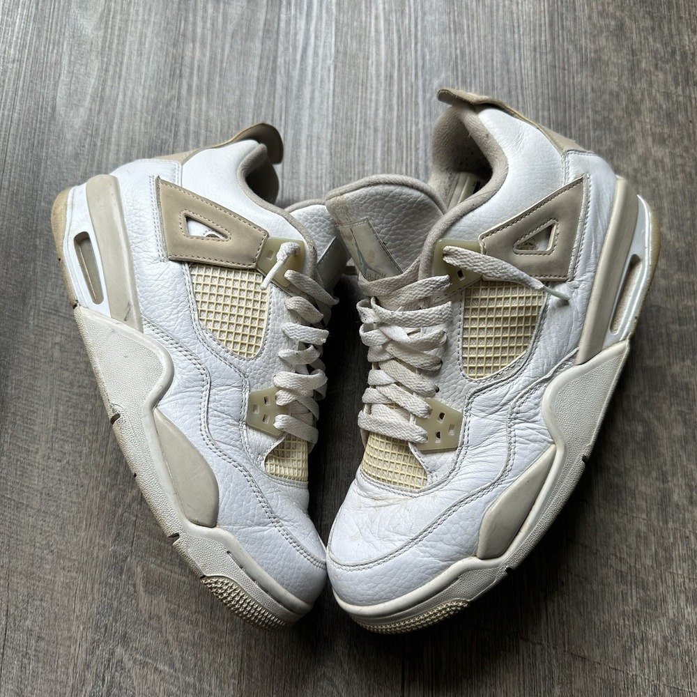 Nike Air Jordan Retro 4 "Sand Linen" 487724-118White Tan Brown Sz 7Y Women's 8.5